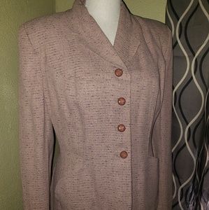 1940s pink/black fleck suit